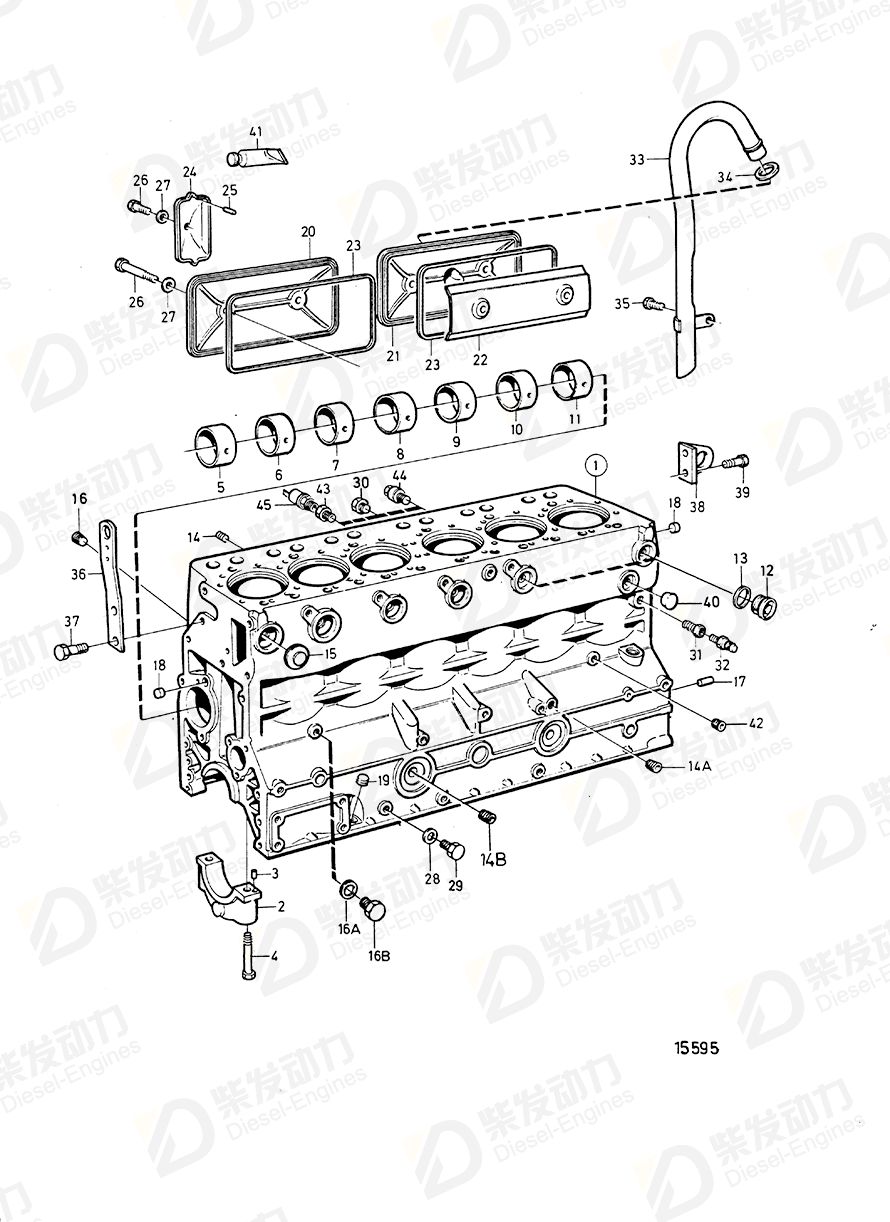 volvo penta Cylinder block 420700 Drawing volvo penta Cylinder block 420700 Drawing